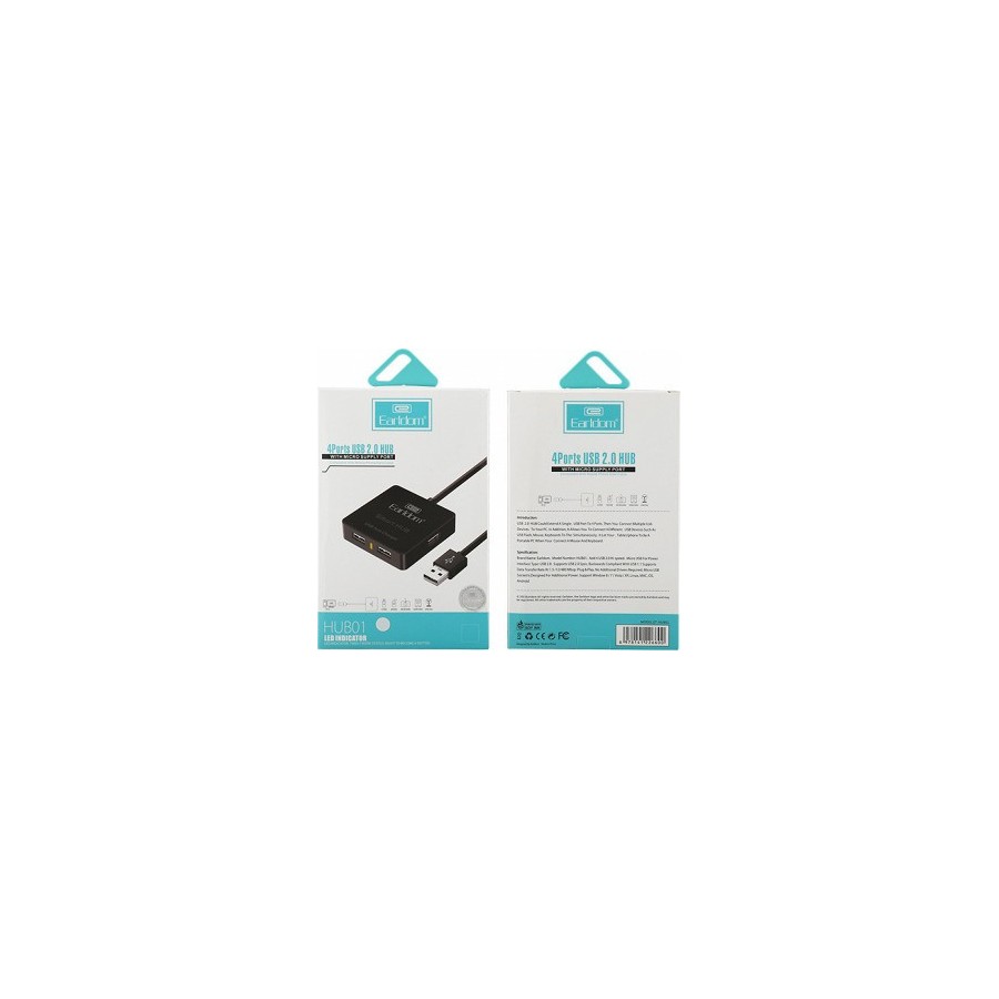 USB hub Earldom HUB01, USB 2.0, 4 θύρες