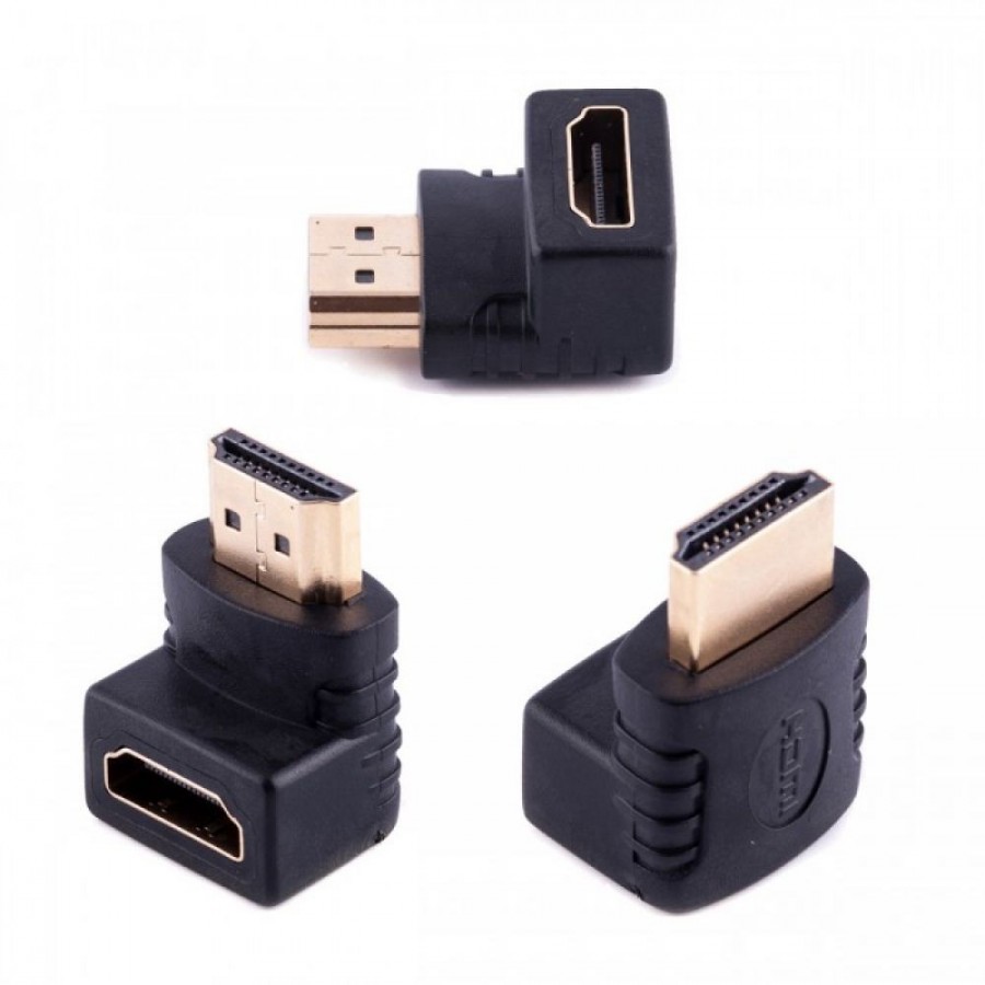 Αντάπτορας HDMI F - HDMI M Γωνία, No brand, Μαύρο