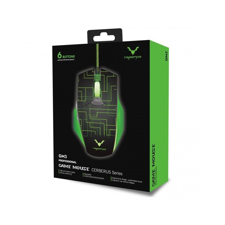 WESDAR GM3 GAMING ΠΟΝΤΙΚΙ ΜΕ LED, ΜΑΥΡΟ-ΠΡΑΣΙΝΟ WS-GM3