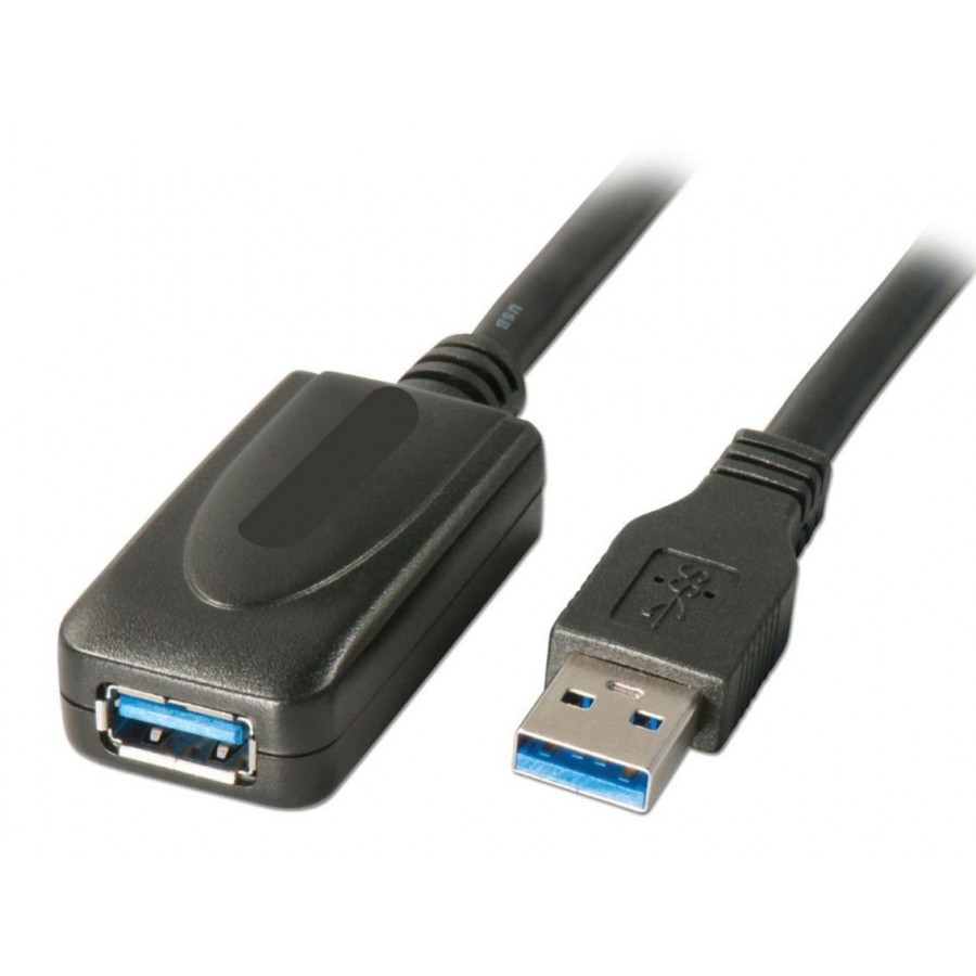 POWERTECH Καλώδιο USB 3.0 σε USB female, με ενισχυτή, 5m, Black
