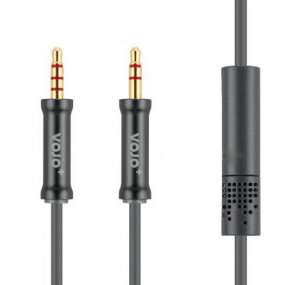 HOTLINE Καλώδιο Ήχου 3.5mm Μ/Μ, 25cm με Μικρόφωνο, ελαστικό, ΟΕΜ