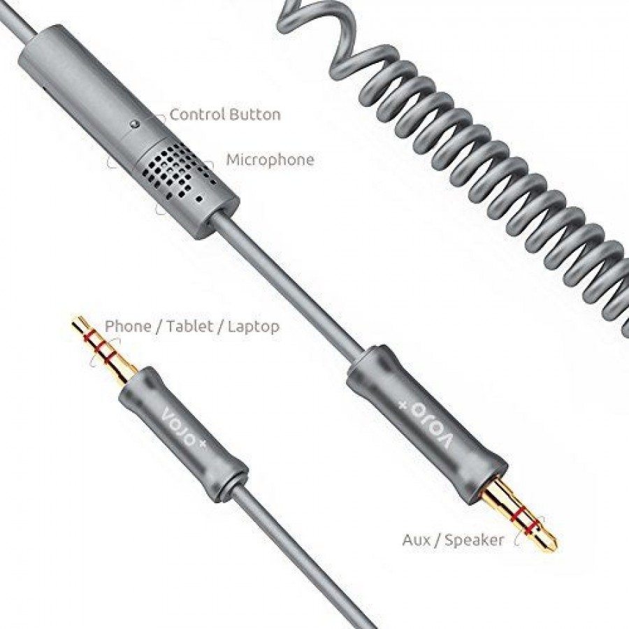 HOTLINE Καλώδιο Ήχου 3.5mm Μ/Μ, 25cm με Μικρόφωνο, ελαστικό, ΟΕΜ