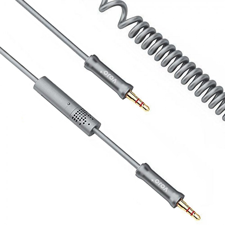HOTLINE Καλώδιο Ήχου 3.5mm Μ/Μ, 25cm με Μικρόφωνο, ελαστικό, ΟΕΜ