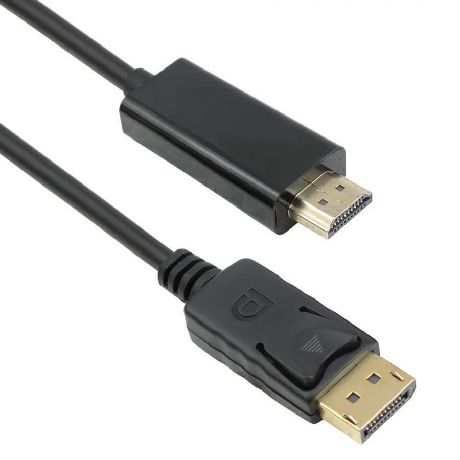 Καλώδιο DeTech DISPLAY PORT σε HDMI, 3m, Μαύρο