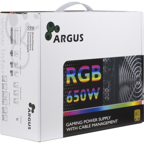 Τροφοδοτικο 650W Inter-Tech Argus RGB-650W CM 140 mm 80+ Gold