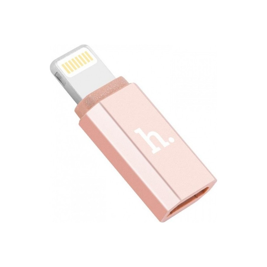 Αντάπτορας Hoco Lighting σε Micro Usb Ρόζ Χρυσό