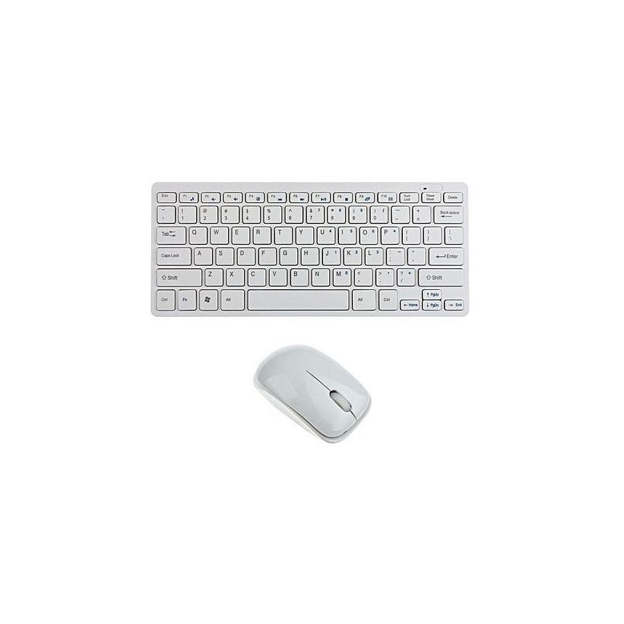 Terabyte 2.4Ghz Wireless Mini Keyboard and Mouse Combo for Windows OS Laptops with USB Support (White)