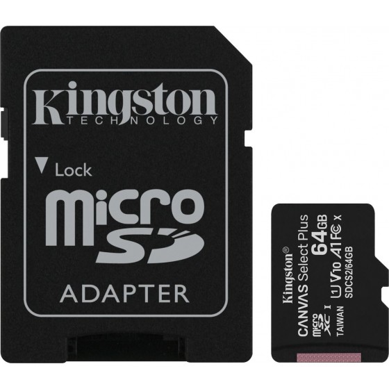 Kingston Canvas Select Plus microSDXC 64GB U1 V10 A1 with Adapter(SDCS2/64GB)