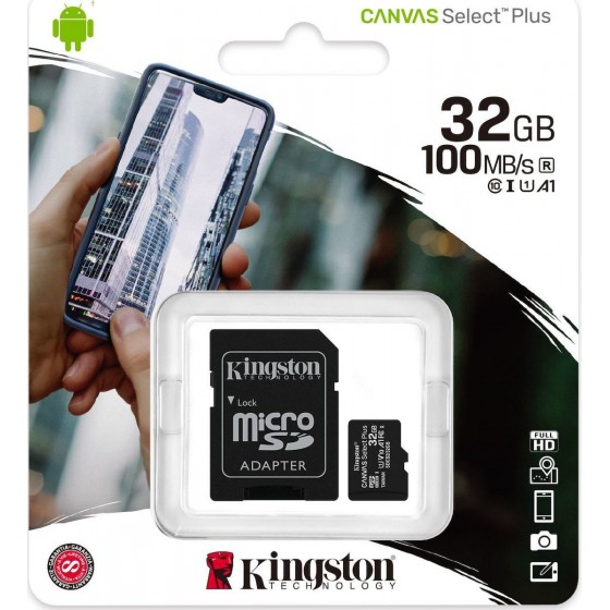 Κάρτα μνήμης Kingston Canvas Select Plus micro SDCS2 32GB Class 10 U1 V10 A1 with Adapter