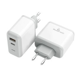 POWERTECH Φορτιστής Τοίχου PT-708, 1x USB, 1x Type-C, 18W, 3A, λευκό