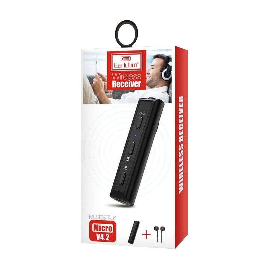 Κινητά ακουστικά με μικρόφωνο Earldom ET-M37, Με δέκτη Bluetooth, Μαυρο