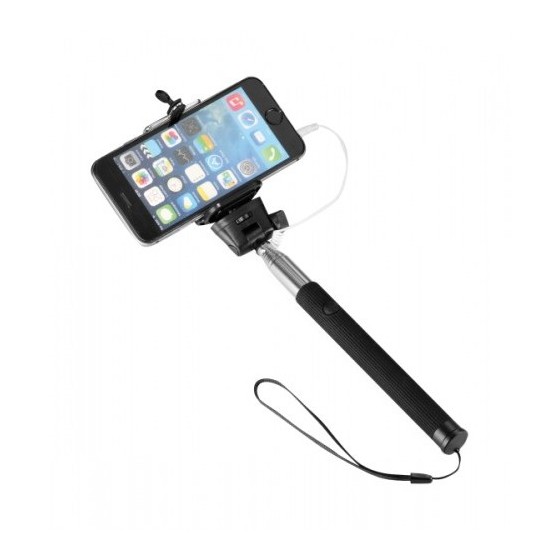 Self Stick with cable OEM Monopod Selfie Stick για iOS και Android Smartphones - χρώμα Μαύρο