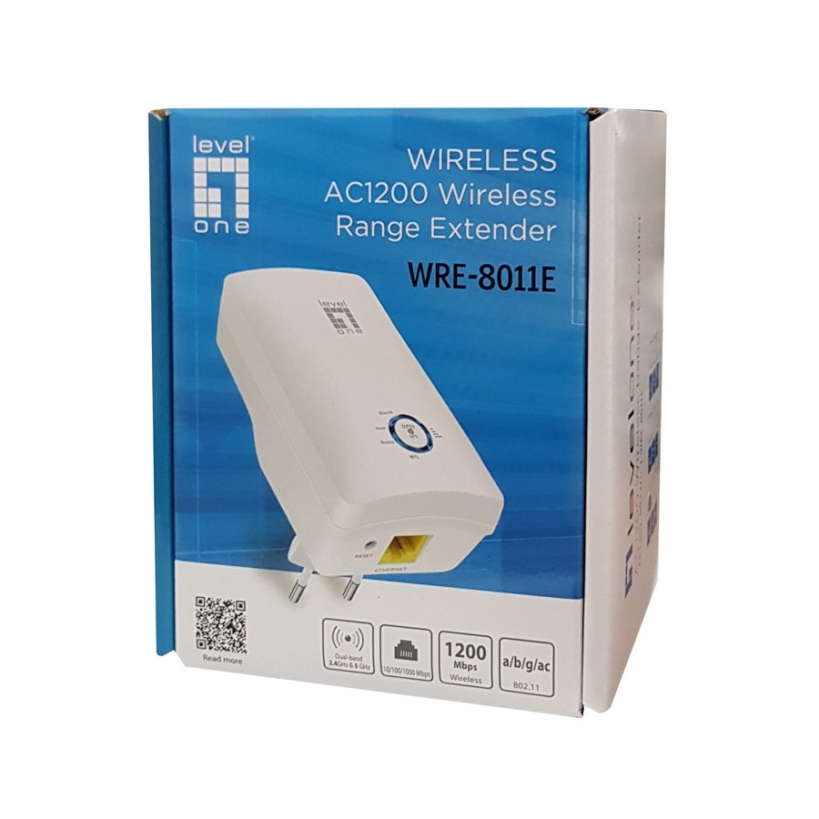 LevelOne Range Extender WRE-8011E RJ-45 100 Mbps Wireless 1200 Mbps