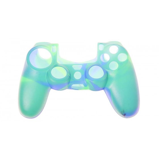 Silicone Case Κάλυμμα Σιλικόνης για Χειριστήρια PS4 Green line purple χρώμα