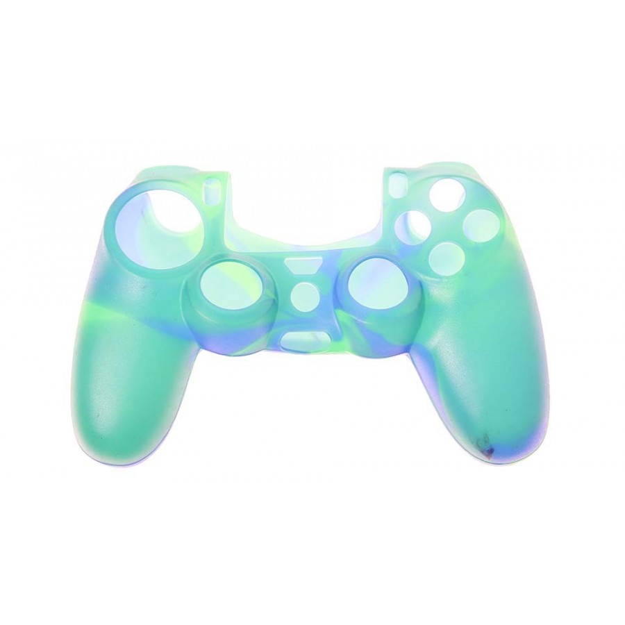 Silicone Case Κάλυμμα Σιλικόνης για Χειριστήρια PS4 Green line purple χρώμα