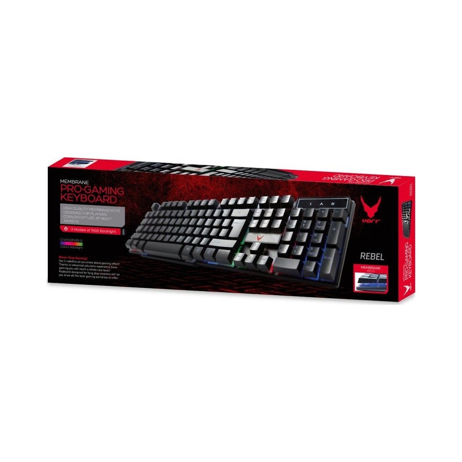 Omega Varr Ενσύρματο Πληκτρολόγιο Gaming RGB Keyboard Multimedia Μαύρο VRGBK7023B