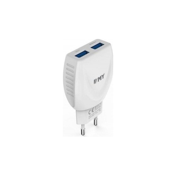 Emy Power 2x USB Wall Adapter Λευκό (MY-221)