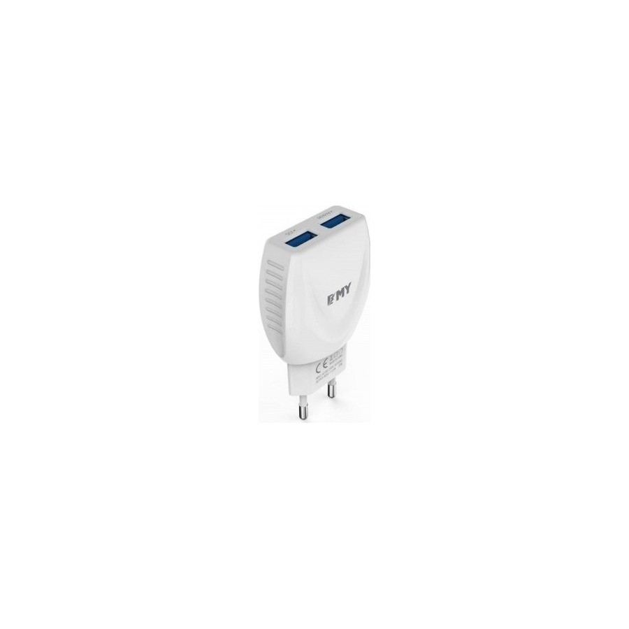 Emy Power 2x USB Wall Adapter Λευκό (MY-221)