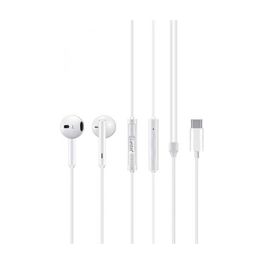 ΑΚΟΥΣΤΙΚΑ ΜΕ ΜΙΚΡΟΦΩΝΟ EARLDOM ET-E19, TYPE-C, ΛΕΥΚΟ