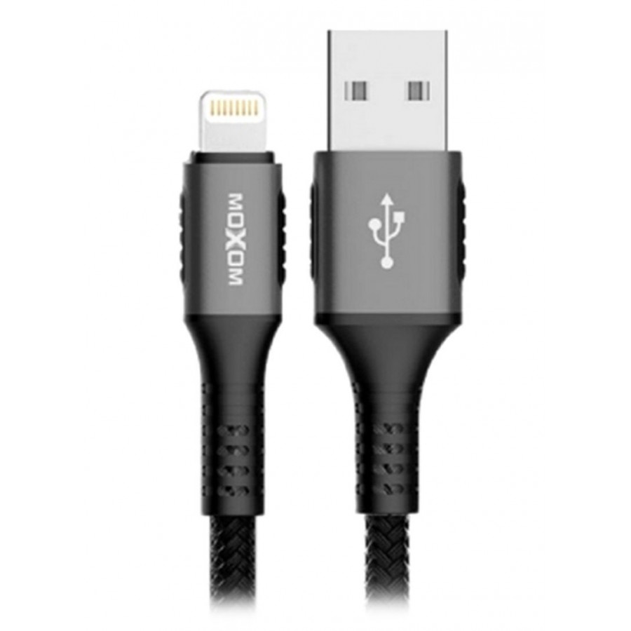 Καλώδιο Σύνδεσης/Φόρτισης Moxom Braided Cable IPhone 2.4A (3m) MX-CB43 Μαύρο