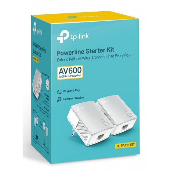 TP-LINK AV600 Powerline Starter Kit TL-PA411KIT, Ver. 4.0