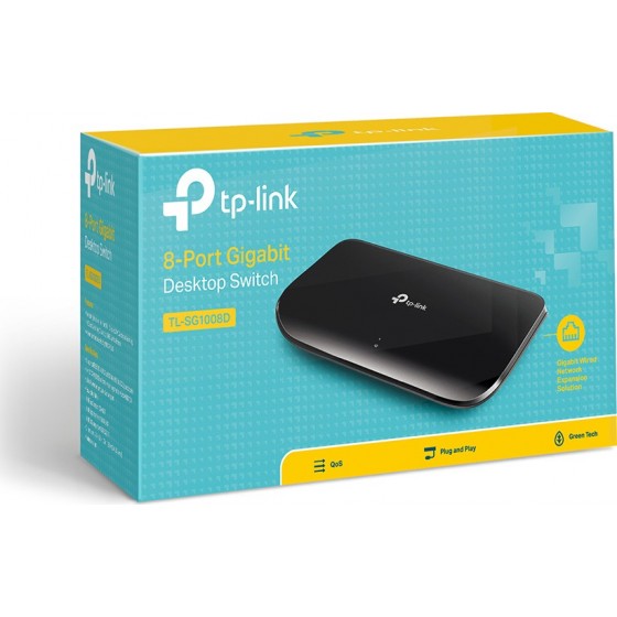 SWITCHER TP-LINK GIGABIT 8 PORT 10/100M/1000M TL-SG1008D V8