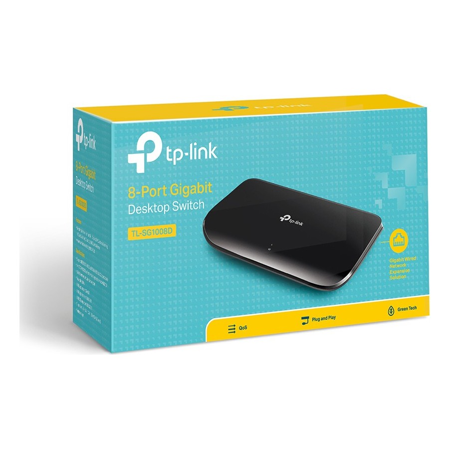 SWITCHER TP-LINK GIGABIT 8 PORT 10/100M/1000M TL-SG1008D V8
