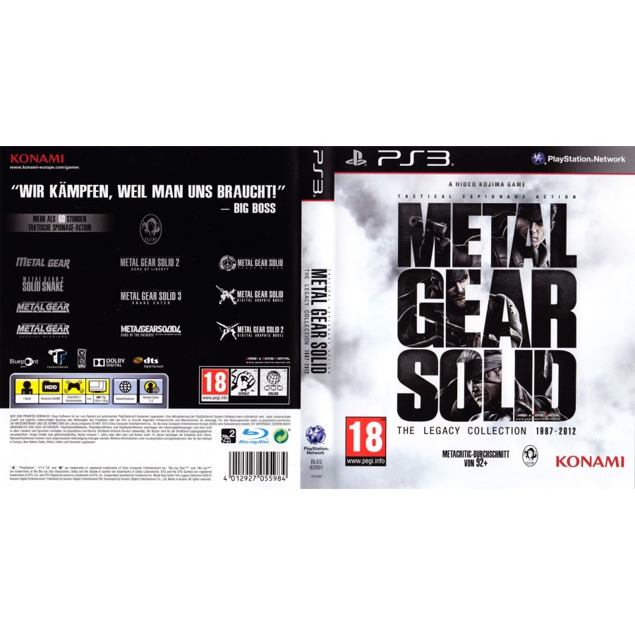 Metal Gear Solid: The Legacy Collection PS3 GAMES