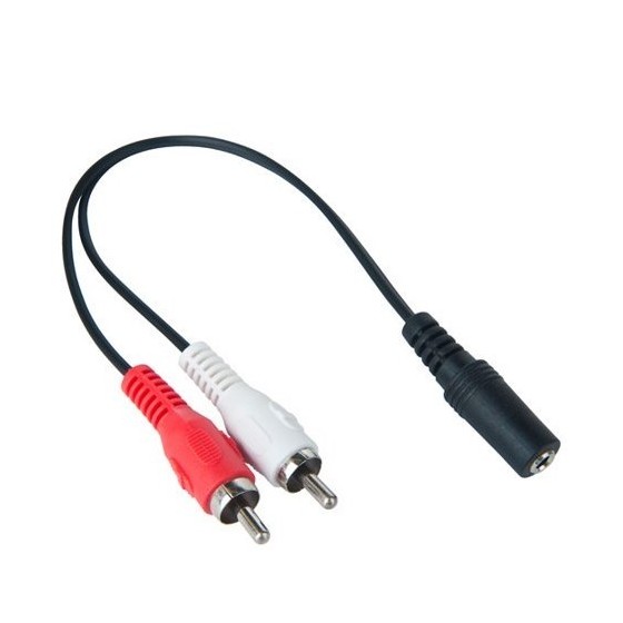 POWERTECH καλώδιο CAB-R015 3.5mm 3pin jack (F) σε 2x RCA (M), CCS, 0.2m