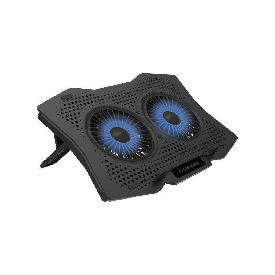 OMEGA OMNCP2FB LAPTOP COOLER PAD 2 FANS BLACK