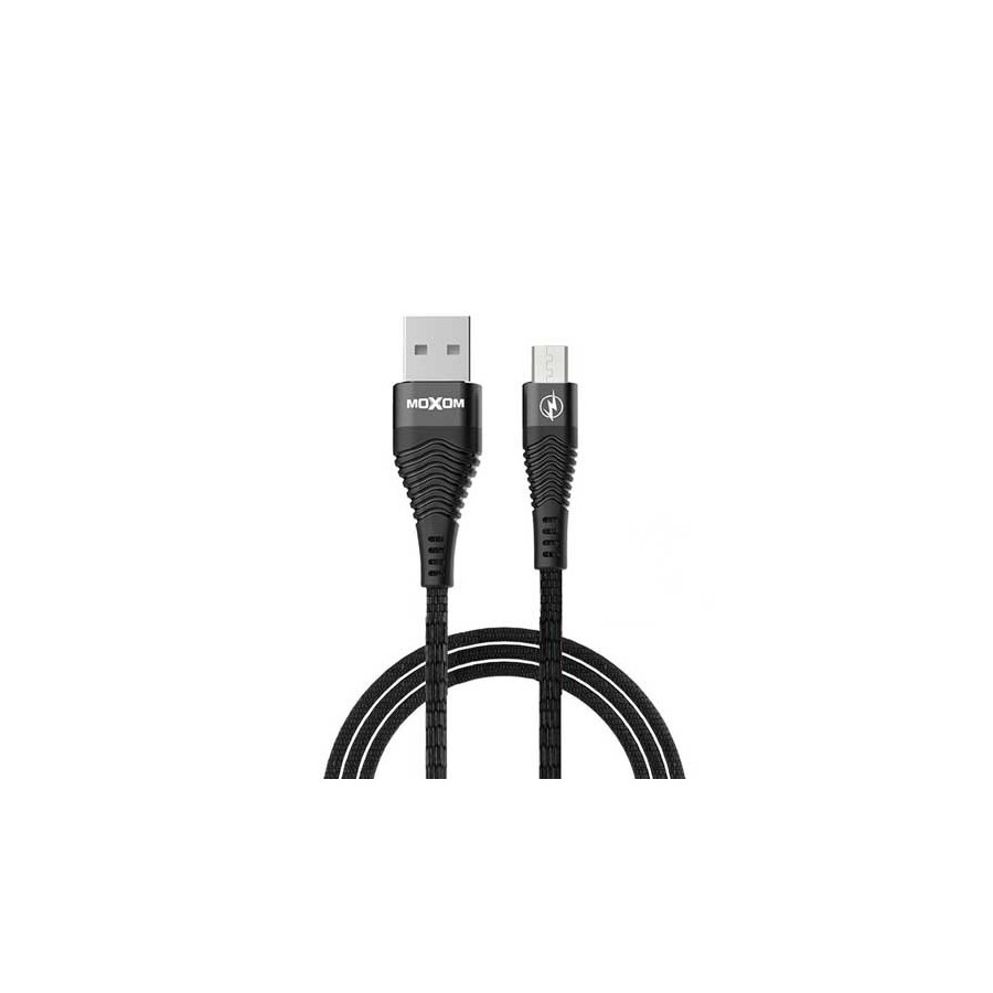 Καλώδιο δεδομένων MOXOM MX-CB31 USB 2.4A Qualcomm 3.0 Quick Charging  / LED ένδειξη Micro USB 1 Μέτρο Μαύρο