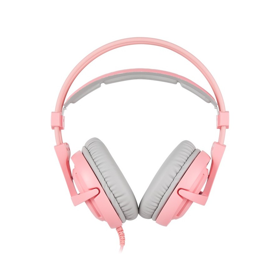 SADES Gaming Headset A6, multiplatform, USB, LED, ροζ