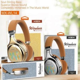 Ασύρματα Ακουστικά Headset Bluetooth Moxom Neon Beat MX-WL14 FM MODE Χρώμα Brown