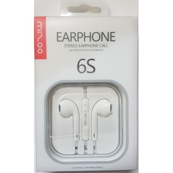 Mizoo Stereo Earphone 6S Λευκό