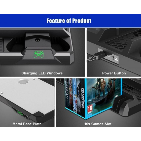 Βάση Στήριξης και Φόρτισης και Ψύξεις για Κονσόλα και Χειριστήρια για όλα τα μοντέλα του PS4 - DOBE TP4-18119