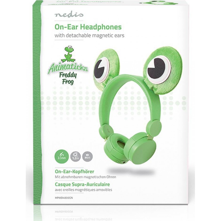 NEDIS HPWD4000GN Wired Headphones 1.2m Round Cable On-Ear Detachable Magnetic Ea