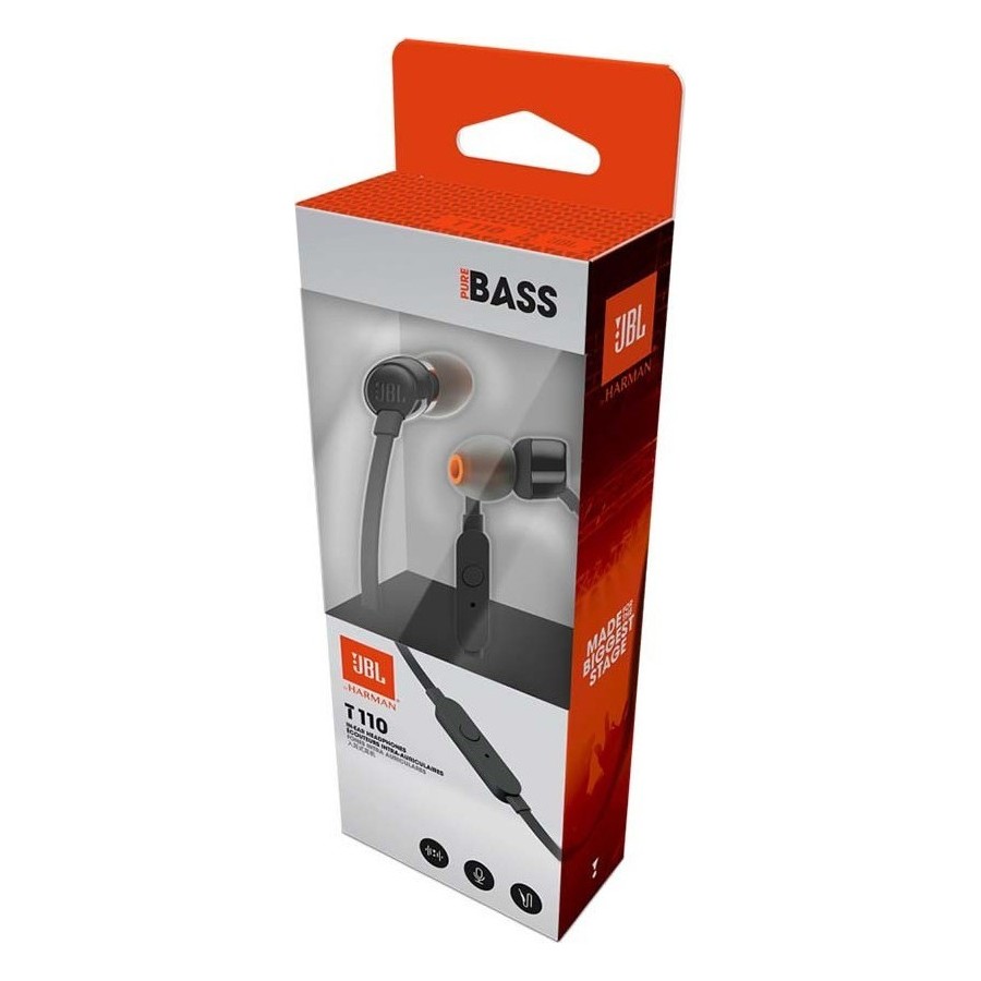 JBL T110 Ενσύρματα Ακουστικά In-Ear Με Πλήκτρο Ελέγχου Και Μικρόφωνο Για Handsfree Κλήσεις black
