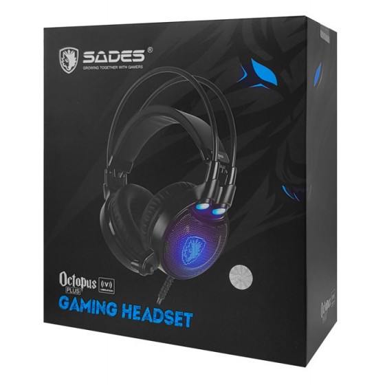 SADES Gaming Headset Octopus Plus με δόνηση, multiplatform, USB, μαύρο