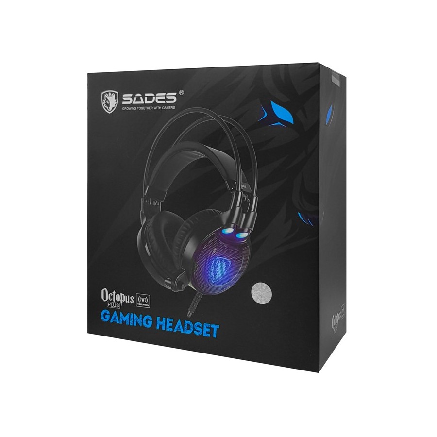 SADES Gaming Headset Octopus Plus με δόνηση, multiplatform, USB, μαύρο