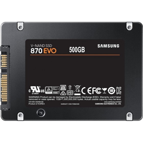 Samsung 870 Evo 500GB Σκληρός Δίσκος SSD 2.5'' Sata 3 MZ-77E500B/EU Samsung