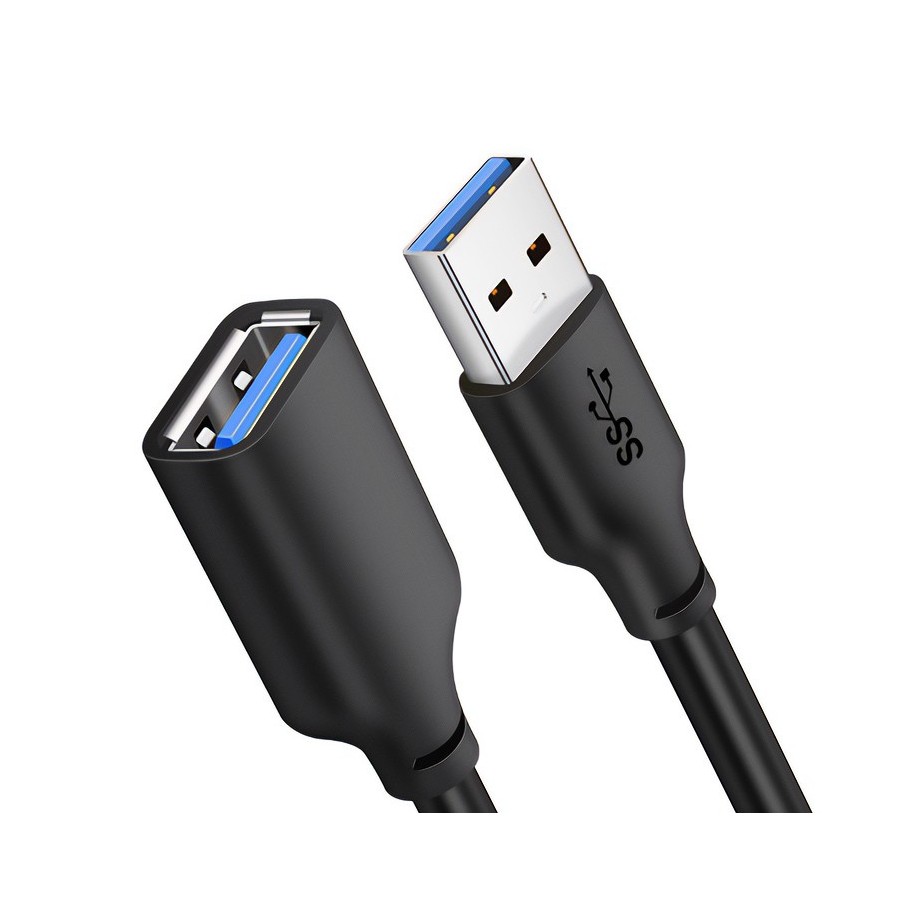 CABLETIME καλώδιο USB 3.0 αρσενικό σε θηλυκό C160, 5Gbps, 2m, μαύρο