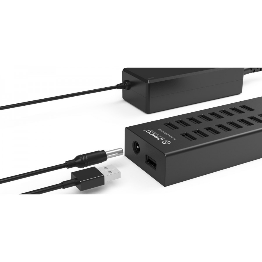 ORICO USB 2.0 Hub H1613-U2, 16x USB ports, μαύρο