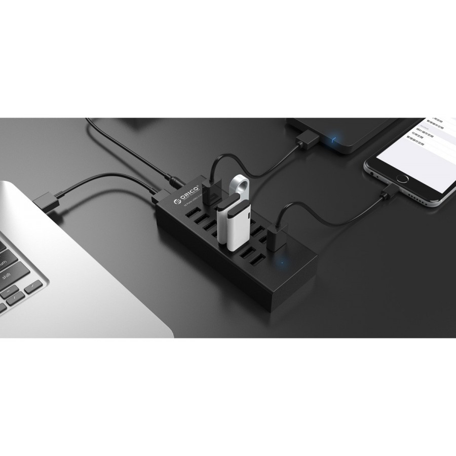 ORICO USB 2.0 Hub H1613-U2, 16x USB ports, μαύρο