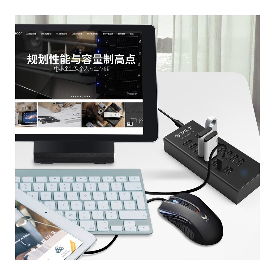 ORICO USB 2.0 Hub H1613-U2, 16x USB ports, μαύρο