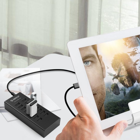 ORICO USB 2.0 Hub H1613-U2, 16x USB ports, μαύρο