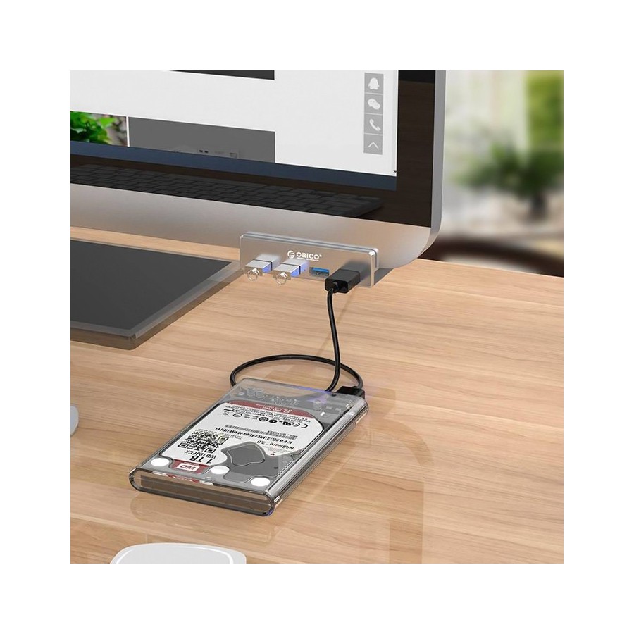 ORICO hub με κλιπ MH4PU-SV-BP, 4 ports, USB 3.0, ασημί