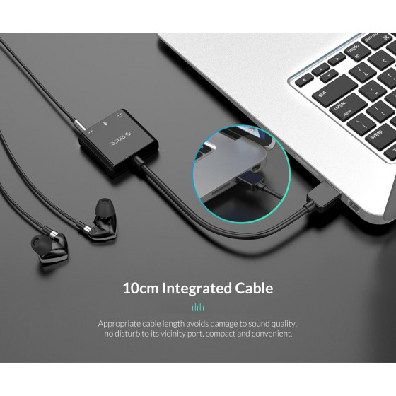 ORICO USB κάρτα ήχου SKT3, USB2.0, 3x 3.5mm, μαύρο