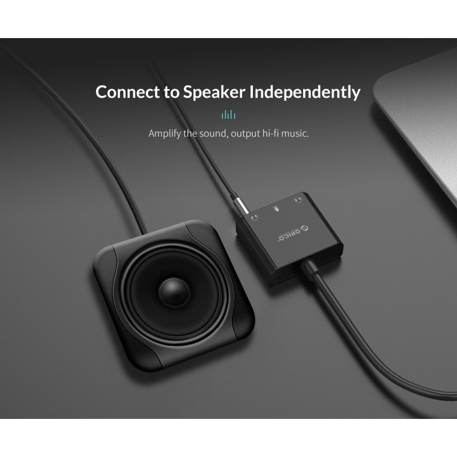 ORICO USB κάρτα ήχου SKT3, USB2.0, 3x 3.5mm, μαύρο