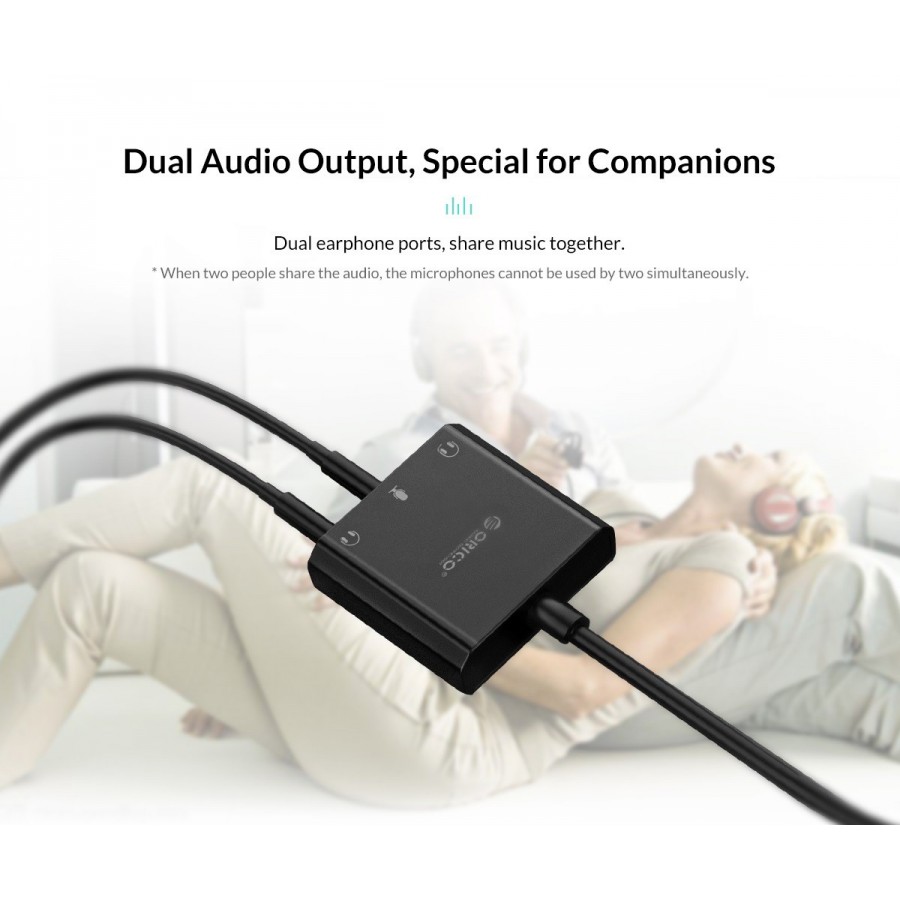 ORICO USB κάρτα ήχου SKT3, USB2.0, 3x 3.5mm, μαύρο