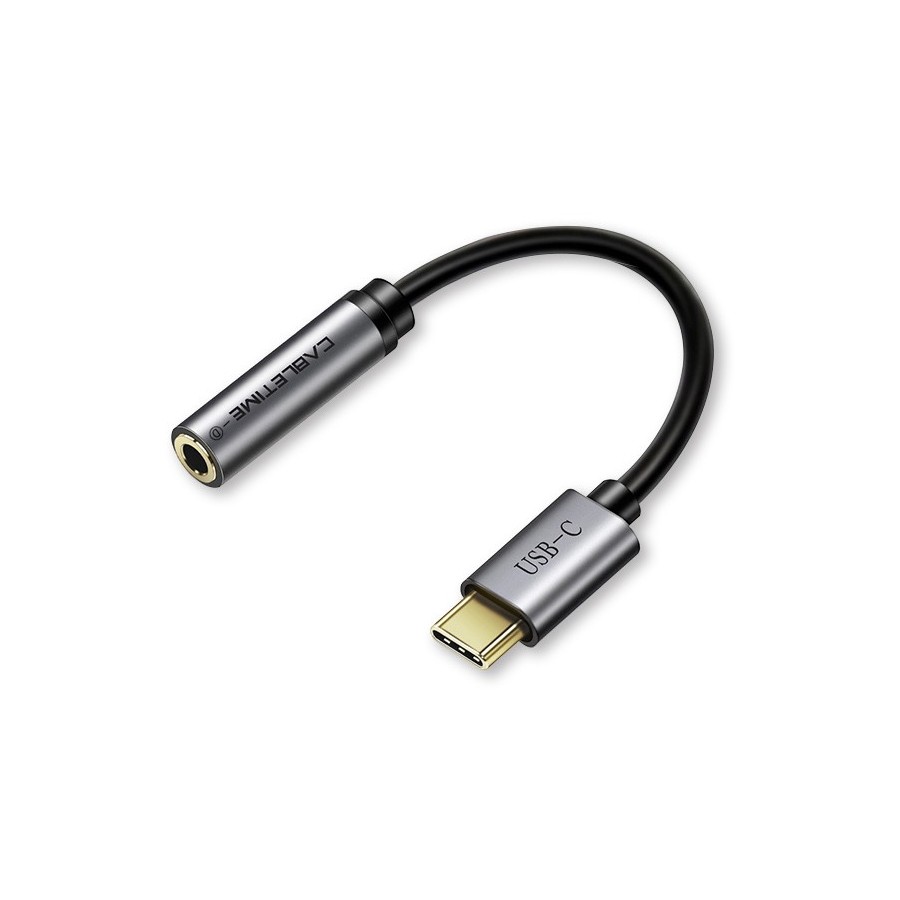 CABLETIME καλώδιο USB Type-C σε 3.5mm C160, Digital Version, 0.1m, μαύρο